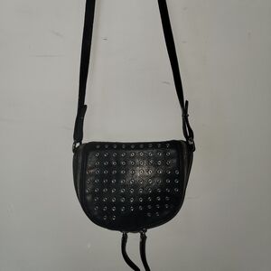 Burberry Black Leather Crossbody Bag with Stud Accents- Dust Bag Included